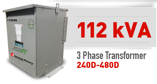 112 kVA 240D/480D Volt Primary to 480D/240D Volt Secondary 3 Phase